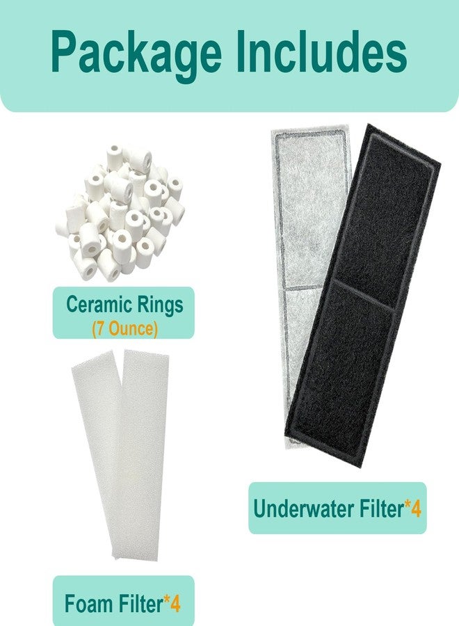 beaufan 2 Set Aquarium Filter Media Compatible with Fluval U3 Underwater Filter, Include 4 Carbon Foam Filter Pads, 4 Sponge Filters and 1 Ceramic Ring, Fit for Freshwater and Saltwater Aquariums - Image 4